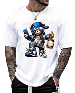 Camiseta de Alta Calidad Premium con Estampado Personalizado, 100% Poliéster Tejido, Hombros Caídos, Manga Corta, Transpirable, Cuello Redondo, 300g, Lisa - Product Image 1