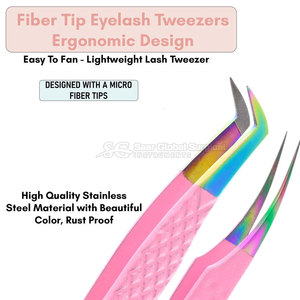 Pince à épiler en acier inoxydable de qualité professionnelle pour extensions de cils - Outil de précision et de contrôle pour artiste en cils - Product Image 4
