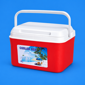 Glacière isotherme portable en plastique 8L avec poignée pour pique-nique, camping, voyage, pêche, voiture - Non-électrique - Product Image 1