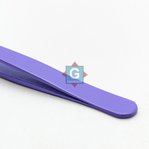 แหนบคิ้วสแตนเลสสีม่วงสำหรับการต่อขนตาและการแต่งคิ้ว - Product Image 6