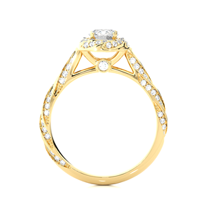 Bague de fiançailles et de mariage personnalisée par le fabricant, diamant rond de 0,92 carat cultivé en laboratoire, en or massif 18 carats, bijoux de mariage de luxe - Product Image 6