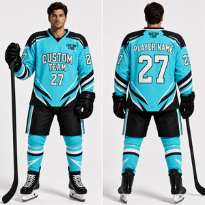 Conjunto de Uniforme de Hockey sobre Hielo Colorfast: Jersey, Pantalones y Calcetines con Diseño Completo y Artístico, Cosido, para Entrenamiento y Temporada - Product Image 2