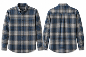 Camisa Casual de Franela a Cuadros de Alta Calidad para Hombre, Manga Larga, Cuello Camisero, 100% Algodón Tejido, para Otoño - Product Image 1