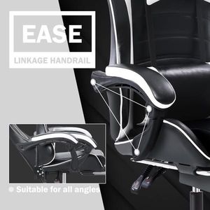 Sedia da Gaming Ergonomica in Pelle PU, Altezza Regolabile, per Adulti, per Casa, Ufficio, Scrivania, Computer e Videogiochi - Product Image 4