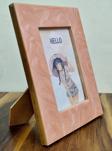 กรอบรูปพื้นผิวเป็นรูปเกลียวสีชมพูสง่างามของตกแต่งบ้านกรอบรูปผิวสีพาสเทลสีชมพูเรซินตกแต่งอย่างมีสไตล์สำหรับงานแต่งงานและภาพถ่ายครอบครัว - Product Image 2