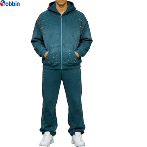 Conjunto de Sudadera con Capucha y Pantalones de Invierno para Hombre, Diseño Estampado con Pedrería, Estilo Urbano, de Alta Calidad, Personalizable, de BOBBIN INDUSTRIES - Product Image 3