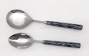 Ensemble de petites cuillères de cuisine en résine d'acier inoxydable comprenant une cuillère à café pour mélanger pour les accessoires d'organisateur de cuisine de fête - Product Image 3