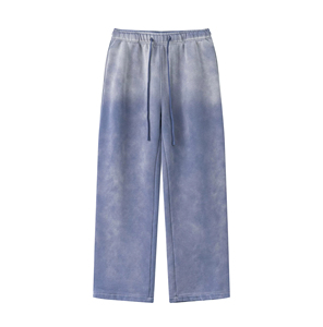 <b>Men's</b> Dark Gray Cotton Sweatpants Elastic Waist Drawstring Loose Straight Leg Casual <b>Pants</b> - Product Image 3