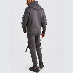 Men's <b>White</b> Grey Orange Color Block Tracksuit Hooded Zip Up Sweat Suit Athletic <b>Jogger</b> Set Sportswear Casual Activewear - Product Image 5