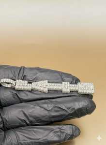 Colgante de Letra Personalizado Iced Out de Plata de Ley 925 con Moissanita VVS, Estilo Hip Hop, Colgante Vertical Iced Out, Dijes - Product Image 5