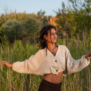 Mini Cotton Bolero Jacket Bohemian Hippie Chic Button Up Cropped Summer Cardigan Womens Casual Festival Beach Cover Up - Product Image 2