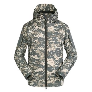 <b>Camo</b> Softshell <b>Jacket</b> <b>Men</b> Fleece Lined Waterproof Windproof Hooded Outdoor Hiking Hunting Coat Digital <b>Camo</b> Grey - Product Image 1
