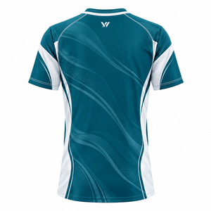 Wilcare Men's V-Neck <b>Sports</b> <b>jersey</b> White Wave Pattern Short Sleeve Athletic Wear wear <b>jersey</b> for men V-neck <b>sports</b> - Product Image 2