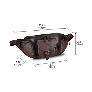 Sacs banane tendance en cuir véritable personnalisés avec fermetures éclair métalliques, bouton magnétique et boucle durable – Fabricants de sacs banane unisexes - Product Image 2