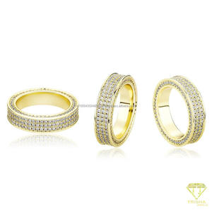 Anillo de Plata de Ley 925 Premium con Diamantes Cultivados en Laboratorio de Varias Hileras para Compradores Mayoristas de Joyería - Product Image 2