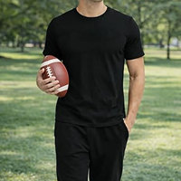 T-shirt Homme Personnalisé en Coton 100% Écologique Anti-UV Respirant Léger avec Strass Tissés et Cristaux Bling Formels
