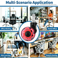 Roulettes pivotantes pour chaise de bureau, 5 pièces, 2 pouces, roues en PP, conception silencieuse, capacité de charge de 50kg, roulettes modernes polyvalentes pour meubles