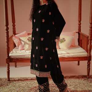 2PC Embroidered Velvet <b>Suit</b> <b>Jacket</b> PW4250 - Product Image 4