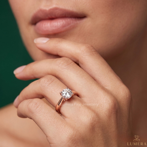 Anillo de Compromiso con Diamante Solitario de Corte Redondo Certificado por IGI, Oro Rosa de 9K, 10K, 14K, 18K, Anillo de Novia Clásico para Mujer - Product Image 6
