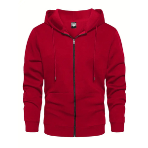 Sudadera con capucha y cremallera completa personalizada – 100% algodón premium, forro polar, color liso, cremallera completa, ajuste cómodo, OEM y marca privada - Product Image 1
