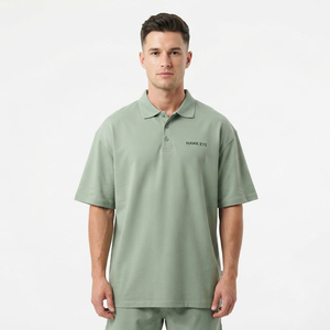 Polo pour homme le plus vendu, personnalisable avec logo imprimé, couleur unie vert sauge, polo vierge uni, polos de golf personnalisés - Product Image 1
