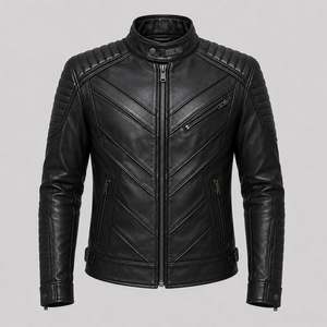 Veste en cuir pour homme en gros, cuir véritable, grandes tailles disponibles, qualité supérieure, prix abordable - Product Image 3