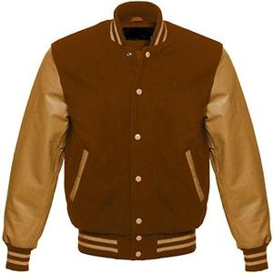 Veste universitaire unisexe de haute qualité avec broderie chenille, manches en cuir, logo personnalisé sur le devant, col montant, style baseball. - Product Image 5