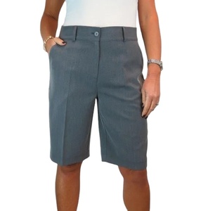 Pantalones Cortos Informales con Bolsillos para Mujer, Pantalones Cortos con Bolsillos, Color Gris, Novedad - Product Image 1