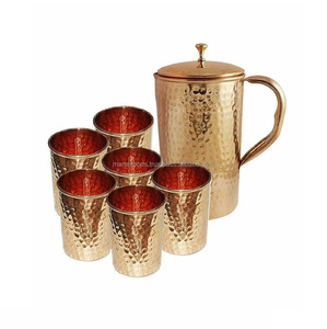 Carafe à boisson en cuivre durable avec une poignée robuste, idéale pour les restaurants, la restauration et l'usage quotidien - Product Image 4