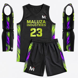 Maillot et short de basket-ball professionnels, uniforme respirant à séchage rapide, vêtements de sport d'équipe MALUZA INDUSTRIES Elite - Product Image 6