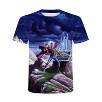 T-shirt pour homme en polyester à motif personnalisé tricoté en 3D avec impression numérique, nouveau design 2022, col anime, vente en gros, respirant, séchage rapide