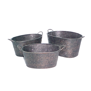 Unique Quality <b>Metal</b> Designer <b>Planters</b> Set Of 3 Pieces For Restaurant Garden Decorative Floral Pot Accessories - Product Image 1