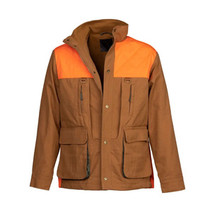 Veste de chasse pour homme en toile marron et orange, coupe-vent, manches longues, pour l'automne - Product Image 5