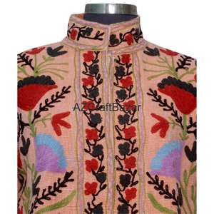 Chaqueta Bomber de Mujer con Cuello en V, Diseño Floral Vintage, Bordado Suzani TNT, Ecológica, Transpirable, de Secado Rápido, Tejido de Algodón - Product Image 2