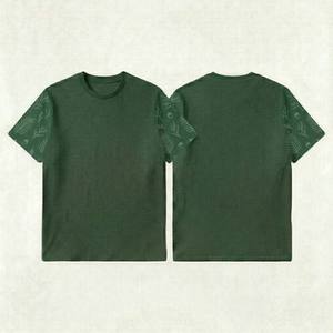 Camiseta de Hombre Lisa con Efecto Desgastado, Manga Corta, Color Sólido Vintage, Transpirable, de Algodón, Básica - Product Image 6