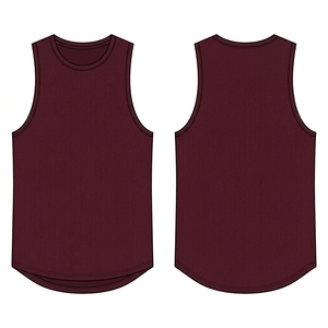 Maroon Men's Athletic Tank <b>Top</b> Gym Vest Quick Dry Custom Sportswear - Product Image 2