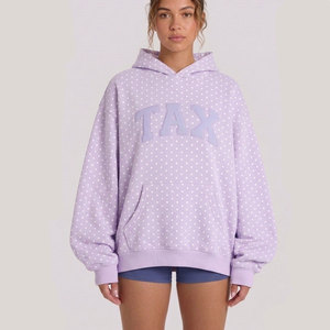 Sweat à capuche oversize pour femme, anti-rides, respirant, uni, manches longues, en coton tricoté, décontracté, en polaire pour l'hiver - Product Image 1