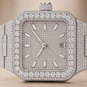 Customized Square Stainless Steel Mechanical <b>Automatic</b> ETA Fashion Watch D-VVS Moissanite Diamond <b>Chronograph</b> 40mm Pointer Hip - Product Image 6