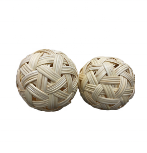 Boule de rotin tissée en usine de 10cm 12cm 15cm pour Takraw Sport rotin naturel en osier décoration de Noël taille personnalisée - Product Image 5