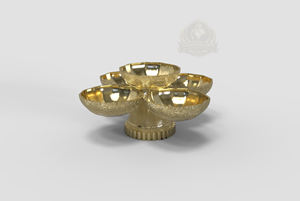 Corbeille à fruits Ramadan Palestine Luxe – Ensemble de 5 bols de service dorés, plateau de luxe à 5 compartiments, ensemble de service de fruits secs arabes, dattes Ramadan - Product Image 5