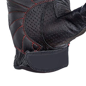 WARPRO INDUSTRY Full Finger Leather Racing <b>Gloves</b> <b>Touchscreen</b> Function Hook Loop Closure MOTOCROSS Use Unisex Black Red - Product Image 5