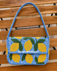 Sac à bandoulière de luxe fait main en perles de citron pour femmes, exportations d'artisanat |   Écologique, léger, sûr, personnalisable, design - Product Image 4