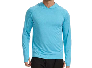 Sweat-shirt à capuche bleu clair pour homme, manches longues, couleur unie, séchage rapide, en tissu French Terry, pour l'hiver, décontracté, vente en gros - Product Image 6