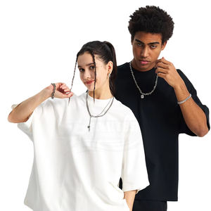 Camiseta de Manga Corta para Hombre, Corte Regular Personalizado, Versión Corta Ampliada, Costuras Grandes, Talla Grande, 100% Algodón, Casual, Sólida, Transpirable - Product Image 1