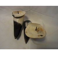 Ensemble de quatre cornes à boire en buffle naturel avec support en bois, style ancien, pour vin, camping, mariage