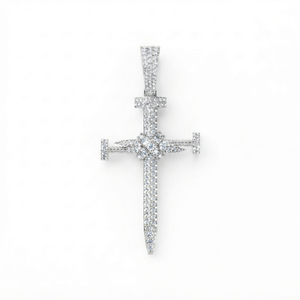 SHRAMAN DIAMOND Croix de Jésus minimaliste personnalisée, plaquée or 10K, sertie de diamants de laboratoire taille brillant, breloque fine religieuse chrétienne unisexe - Product Image 6