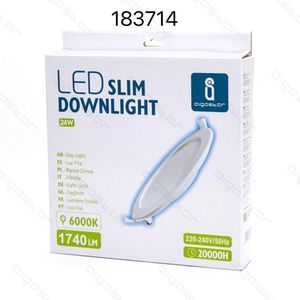 Faretto LED Sottile 24W 6000K 1740Lm 220-240V 20000H Luce Diurna per Uso Domestico Montaggio a Parete Cornice Rotonda in Alluminio - Product Image 1