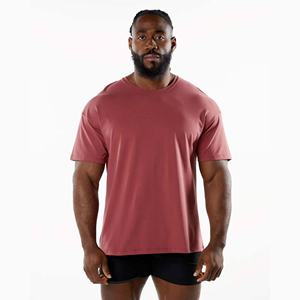 Camisetas Deportivas para Hombre, Fabricadas en Fábrica, Personalizadas, de Manga Corta, Color Sólido, Transpirables, 97% Algodón, 3% Elastano - Product Image 1