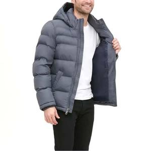 Veste matelassée à capuche surdimensionnée pour homme, imperméable, coupe-vent, respirante, fermeture éclair, prix de gros, haute qualité, polyester noir - Product Image 2