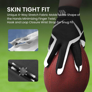 Guantes de Fútbol Americano Personalizados con Logotipo, de Cuero Genuino, Compatibles con Pantalla Táctil, Cierre de Hebilla para Hombre, Antideslizantes, Super Deportivos - Product Image 4